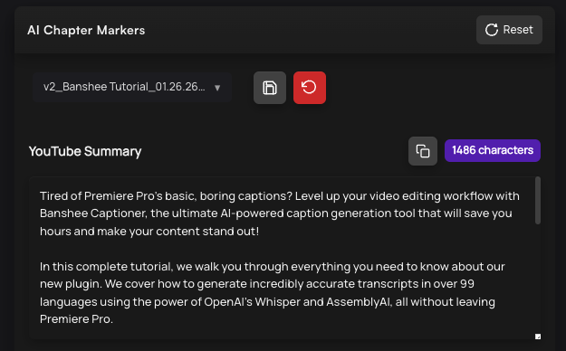Generate Automatic Video Summaries for Youtube Description